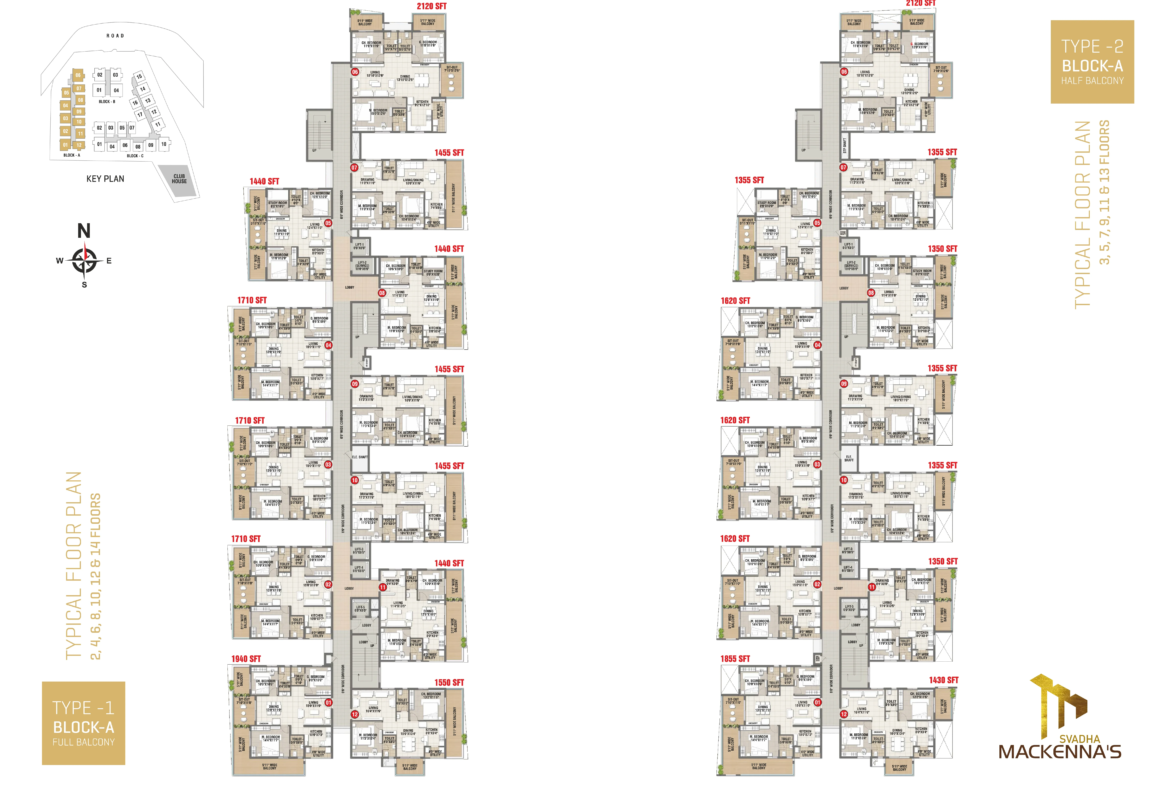 SVADHA-Mackenna's-Kollur-Block-A-Type-1&2-Key-Plan