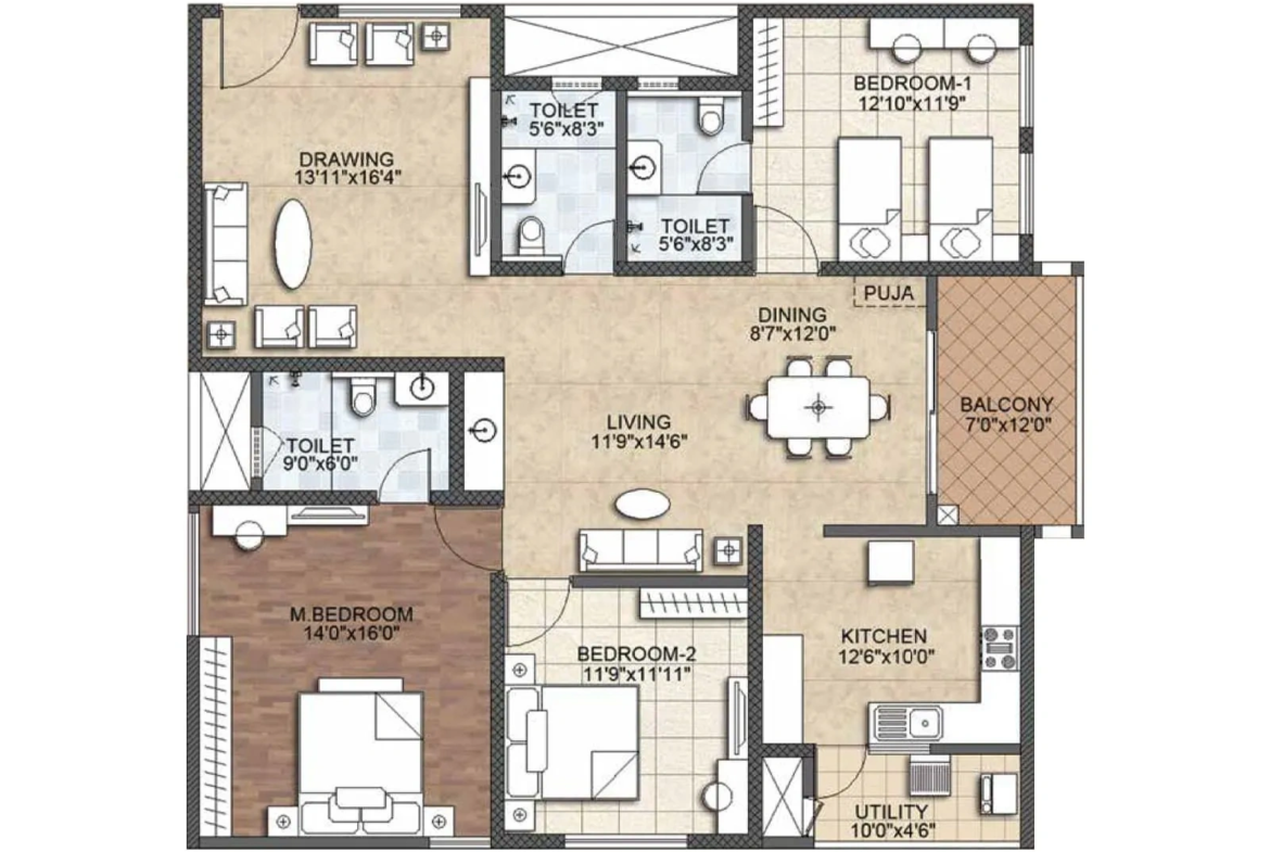 Auro-Regent-Kondapur-Floor-Plan-2124-sft