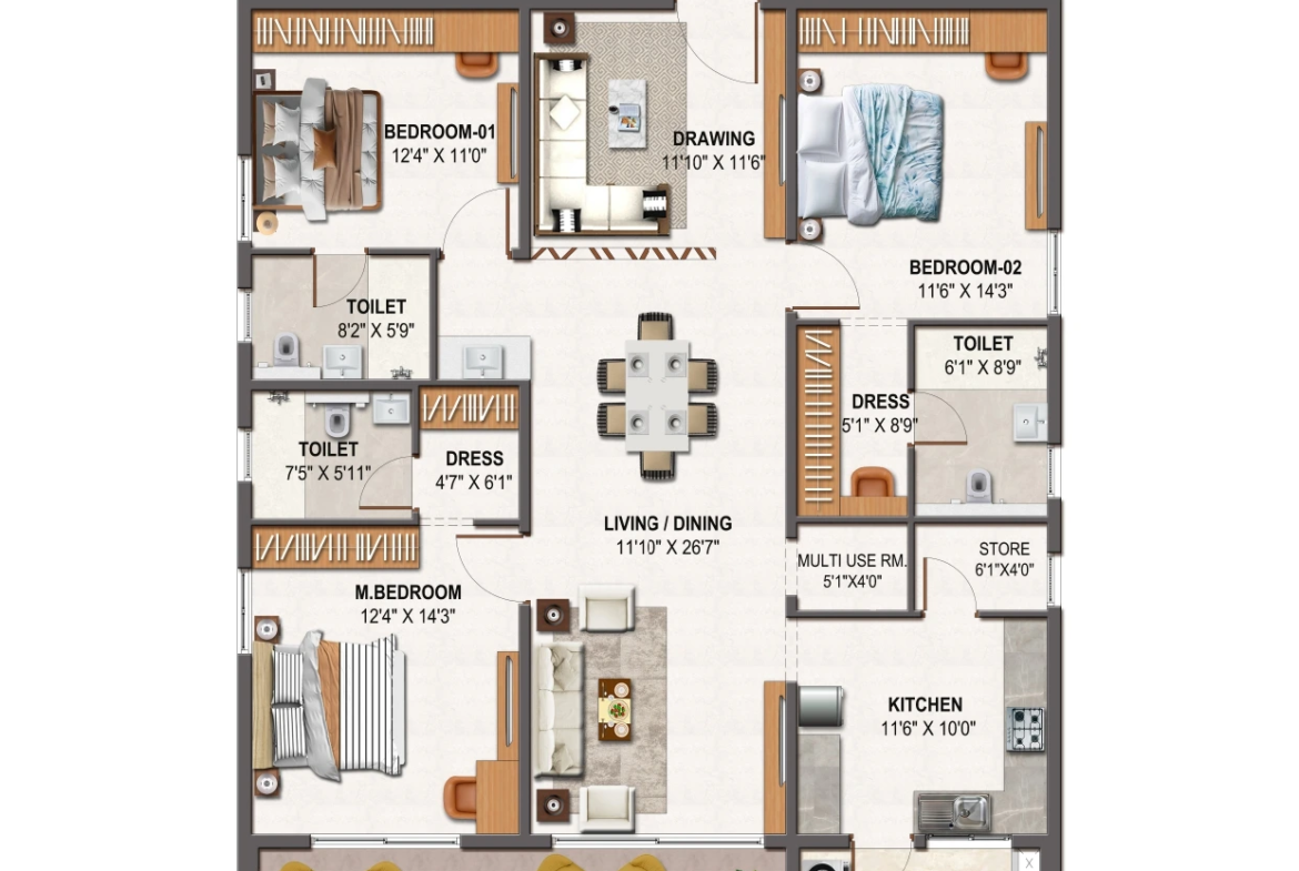 Nakshatra-KPHB-NORTH-FACING-3BHK-2340