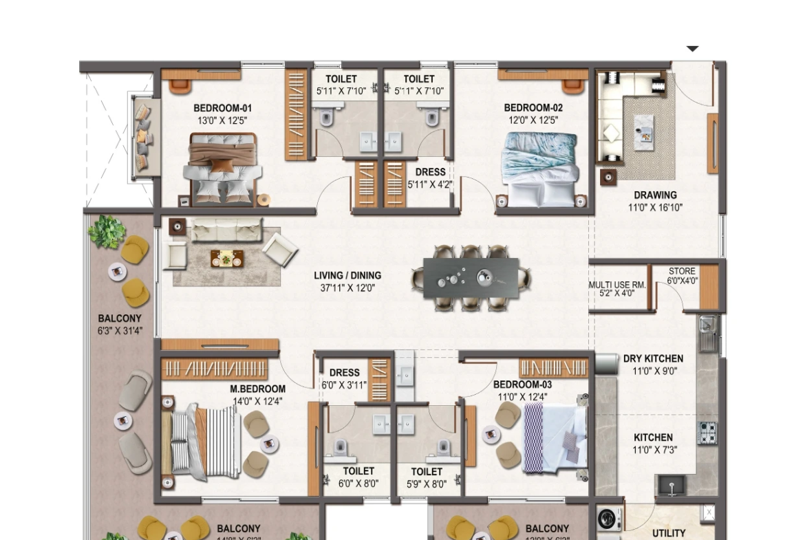 Nakshatra-KPHB-NORTH-FACING-4BHK-3354