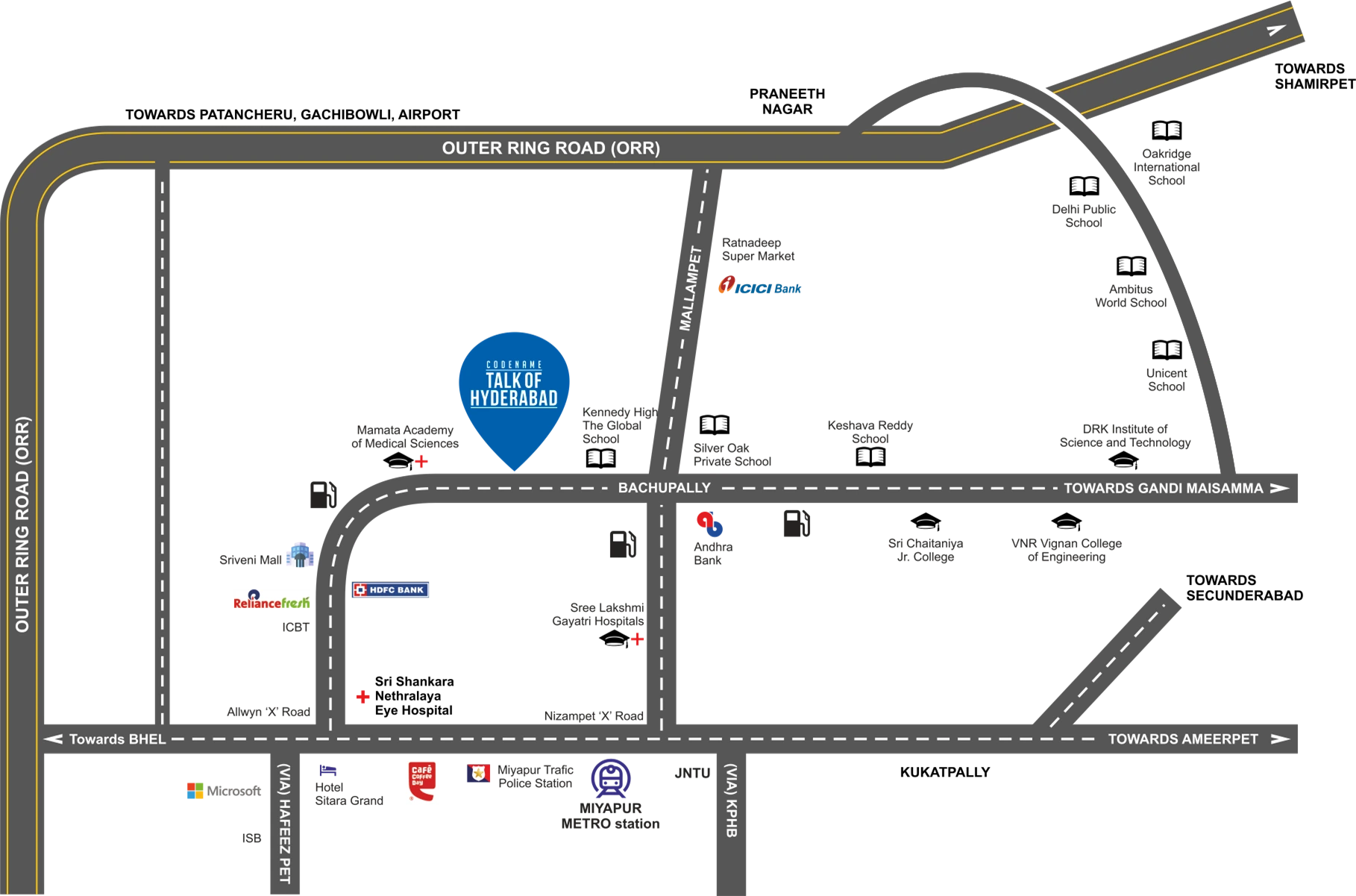 Urban-Rise-Bachupally-Location-Map