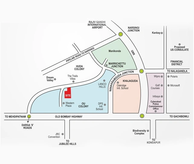 Adithya-Athena-Shaikpet-Location-Map