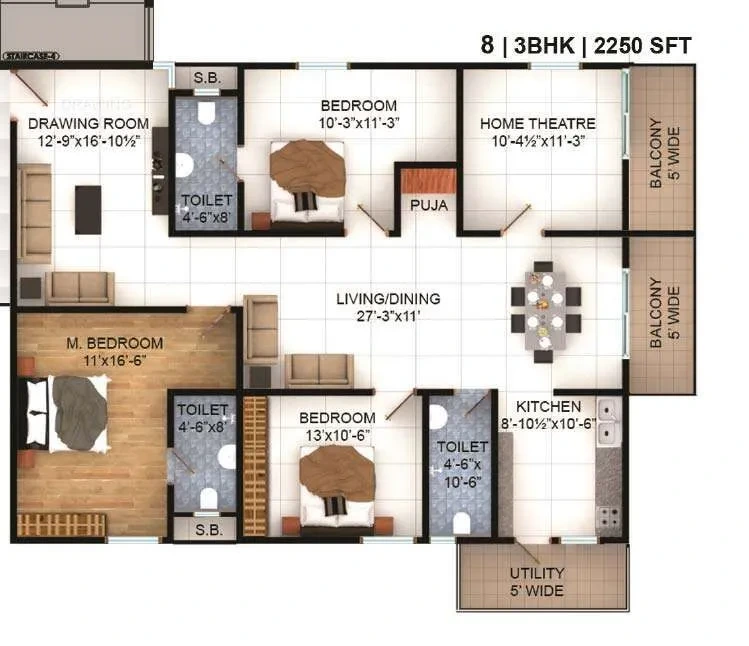 vasavi-lakecity-hafeezpet-floor-plan